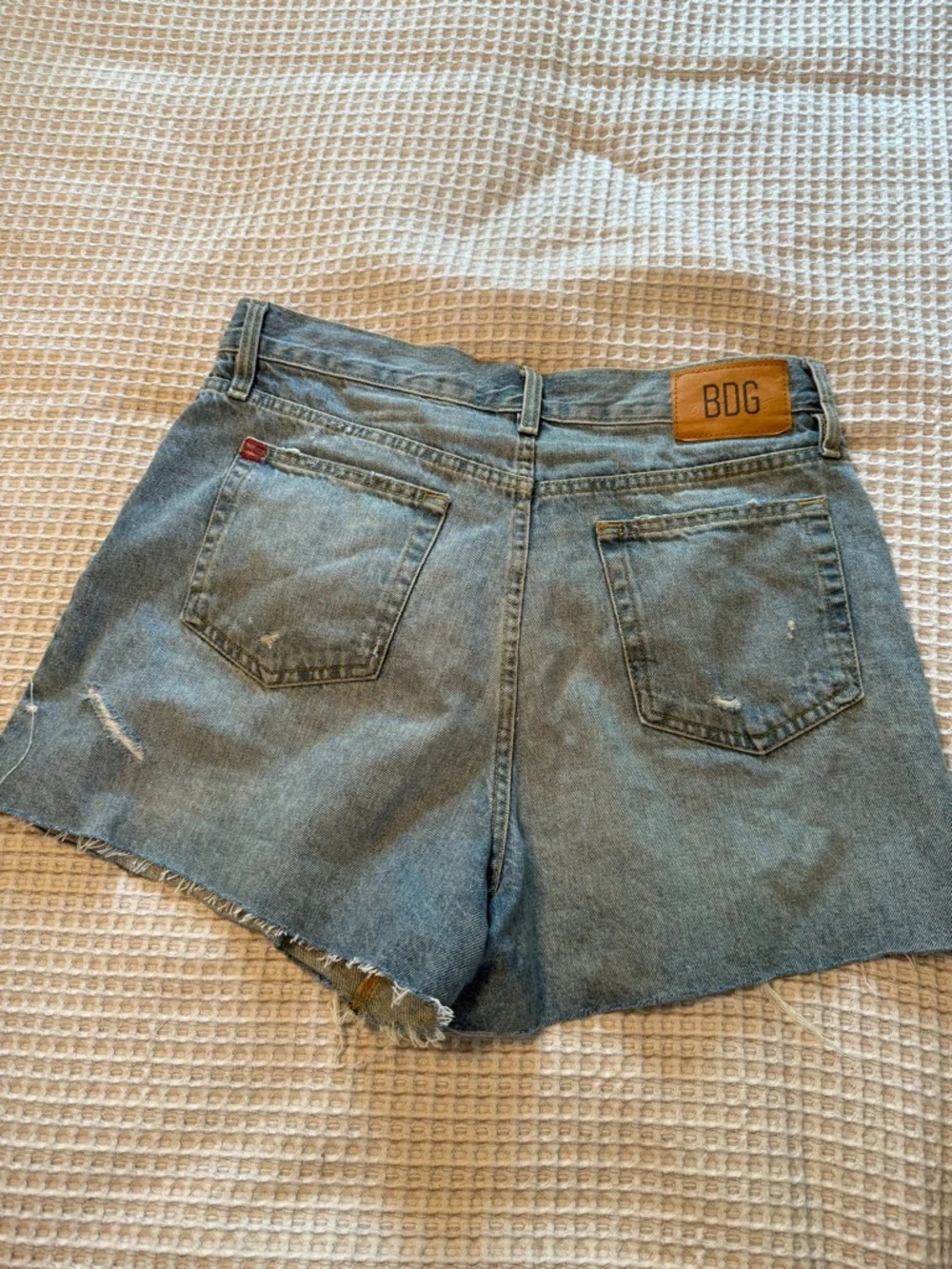 Urban Outfitters BDG Women's Distressed High-Rise Denim Shorts - Light Blue Wash
